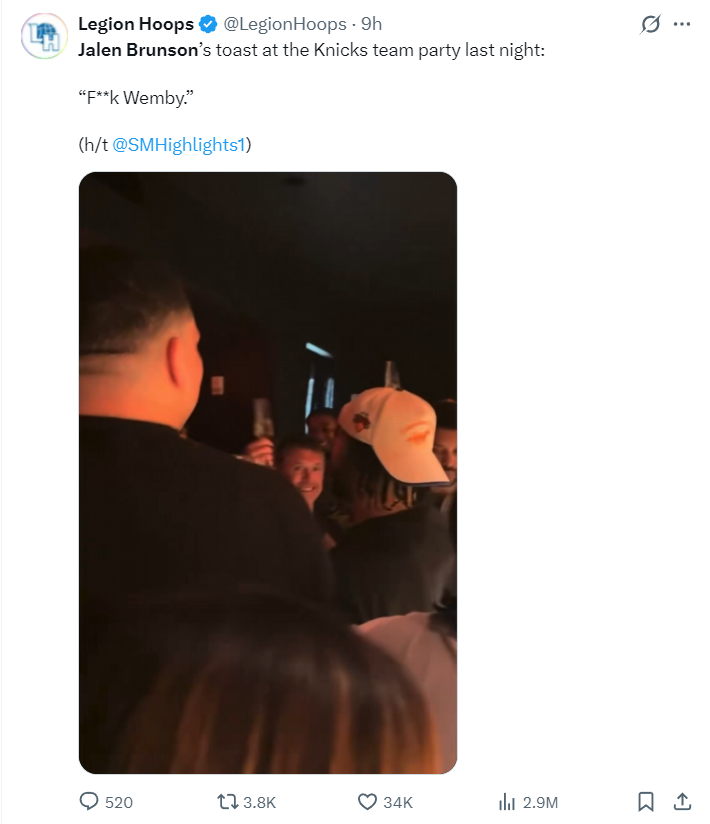 布伦森高呼XX文班！多人盼纽约为他塑雕像 队记：最接近科比之人